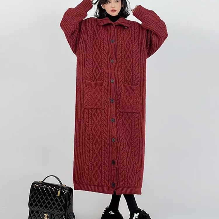 Sweater Women's Casual Knitted Cardigan Long-cut Coat
