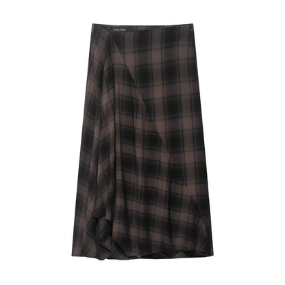 Women's Plaid Midi Skirt