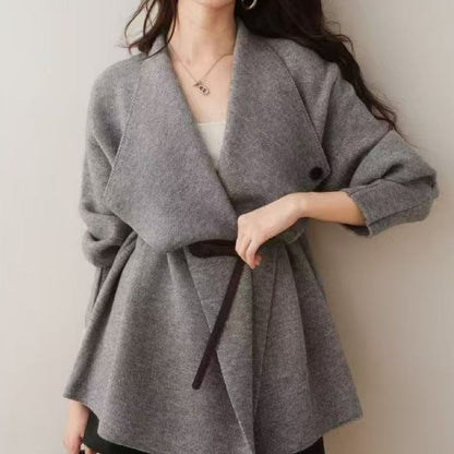High-grade Large Lapel Sweater Coat For Women