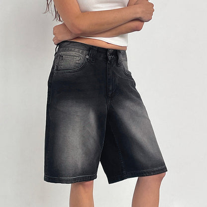 European And American Denim Shorts Bullet-free Fitted Figure Flattering Women's Pants