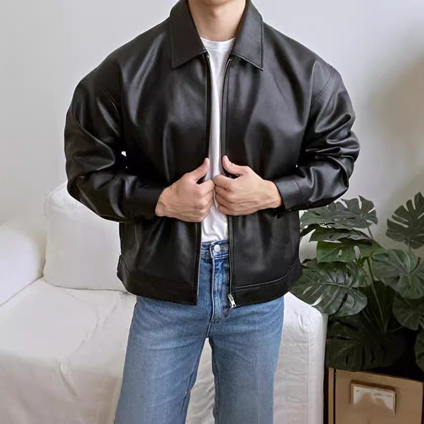 Leather Casual Baseball Uniform Motorcycle Jacket Sport Heritage Fusion