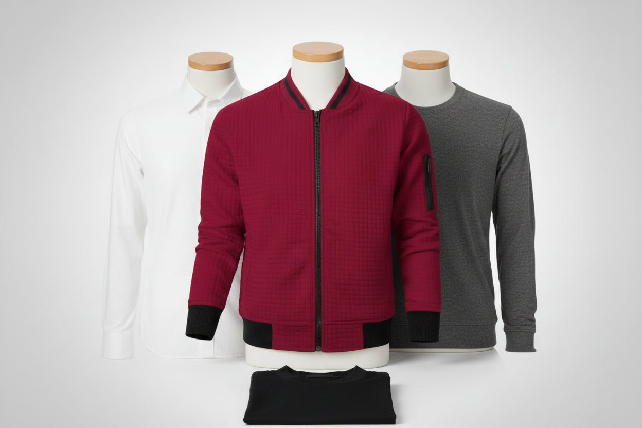 Mens Zip-Up Stand Collar Sweatshirt Jacket Athletic Comfort