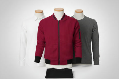 Mens Zip-Up Stand Collar Sweatshirt Jacket Athletic Comfort