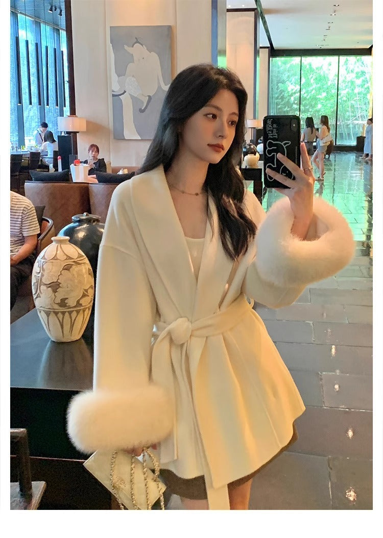 Autumn And Winter Fox Fur Double-sided Coat Women's Senior Coat