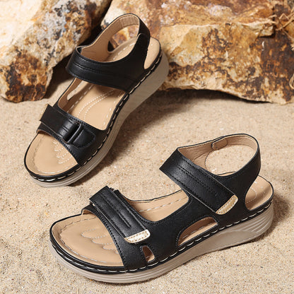 Plus Size Thick Bottom Hollow-out Wedge Sandals