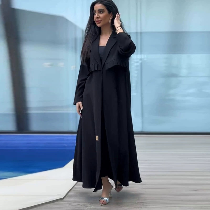 Casual Loose-fitting Fashionable Long Trench Coat With Long Sleeves
