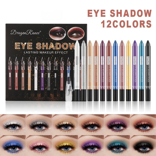 Silkworm Pen Pearlescent Eye Shadow Stick 12 Sets