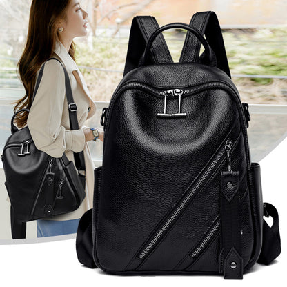 Fashion Women's Casual Genuine Leather Large-capacity Backpack