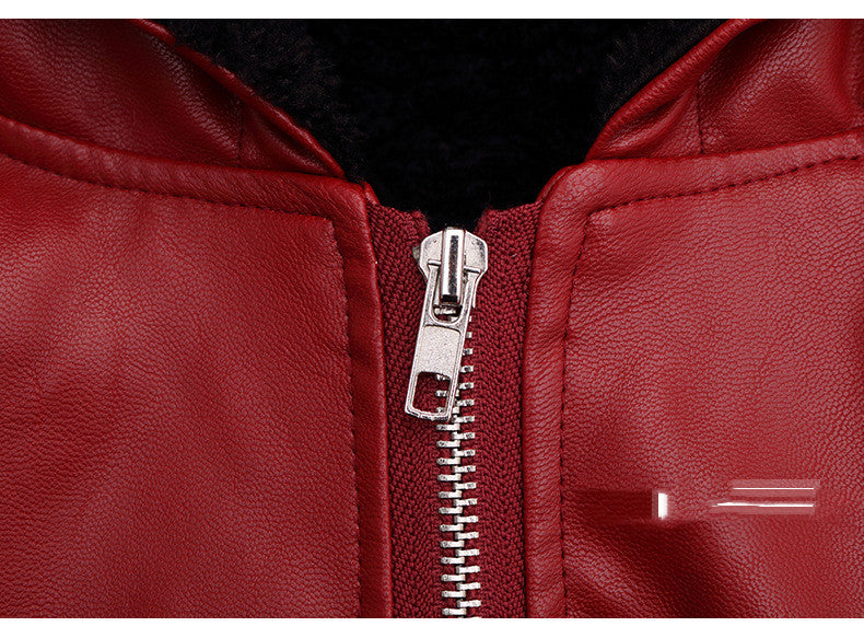 The Padded Biker: PU Leather Hooded Padded Performance Coat