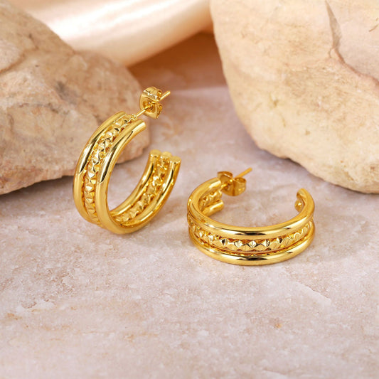 Geometric Line Splicing Earrings Hypoallergenic