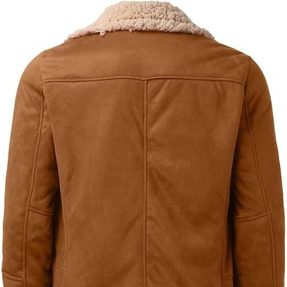 Fashion Mens Fur Integrated Fleece-Lined Padded Jacket Supreme Insulation