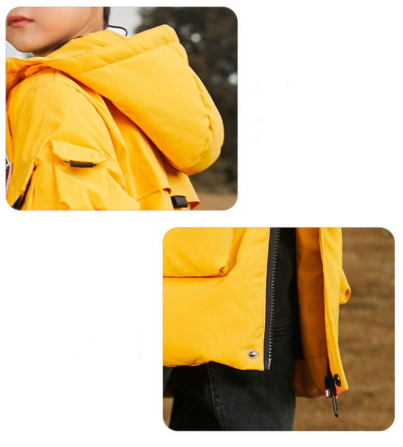 The Solid Down: Fashion Solid-Color Mid-Length Down Jacket