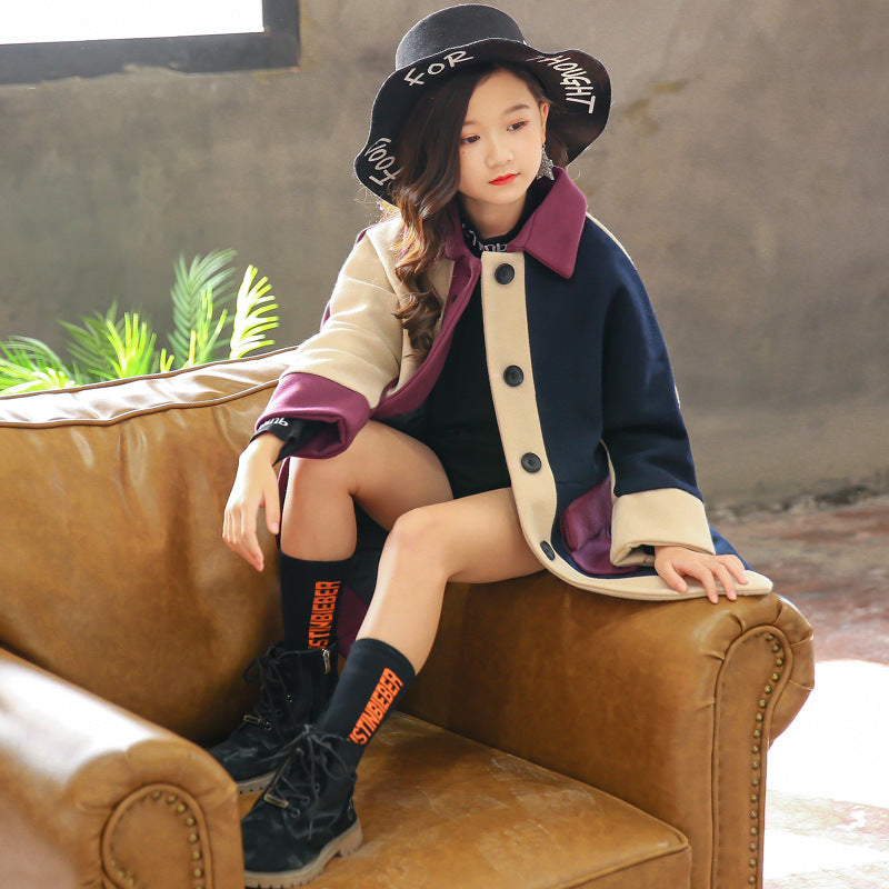 The Woolen Heritage: Big Kids’ Korean Woolen Coat
