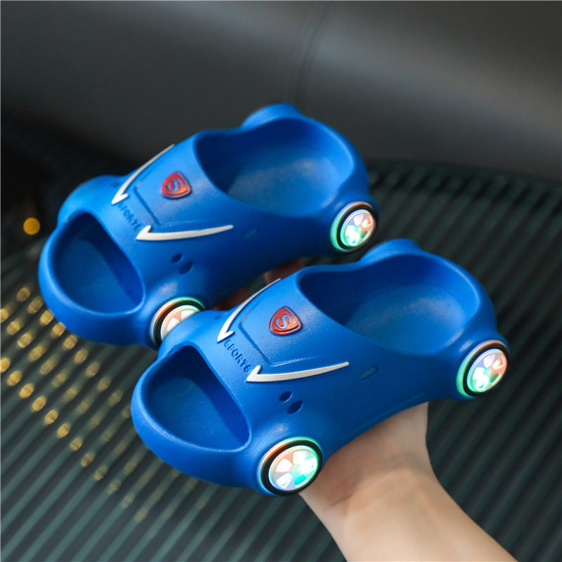 Luminous Galaxy: Glowing Cartoon Car Luminous Beach Shoes