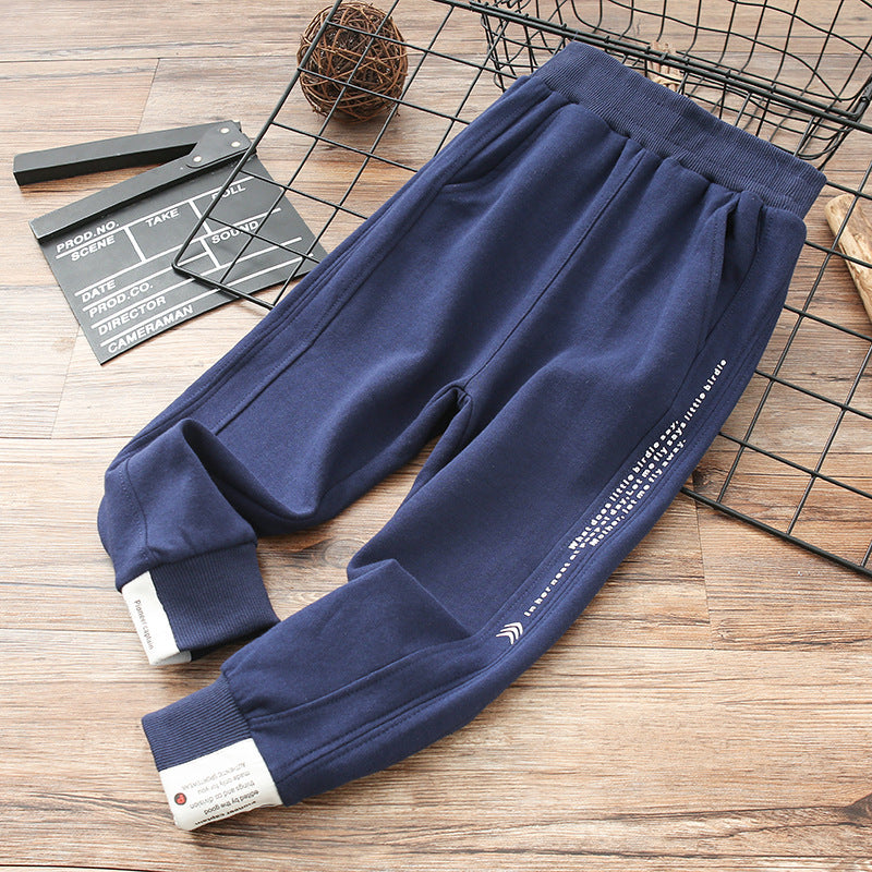 Cotton Sweatpants Big Autumn Winter Childrens All-in-One Fleece Cotton Pants Cozy Adventure