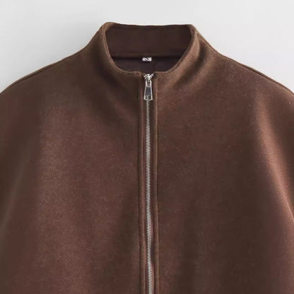 Women's Double Zipper Jacket Long Sleeve