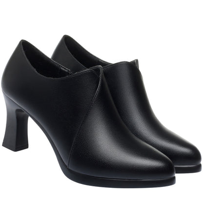 Soft Leather Deep Mouth Pumps Shoes