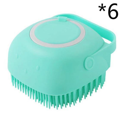 Silicone Pet Bathing & Massage Glove | Shampoo Dispensing Grooming Brush for Dogs & Cats