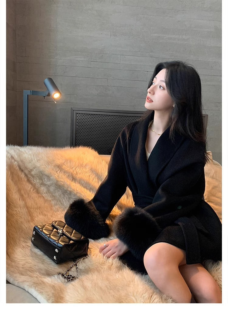 Autumn And Winter Fox Fur Double-sided Coat Women's Senior Coat