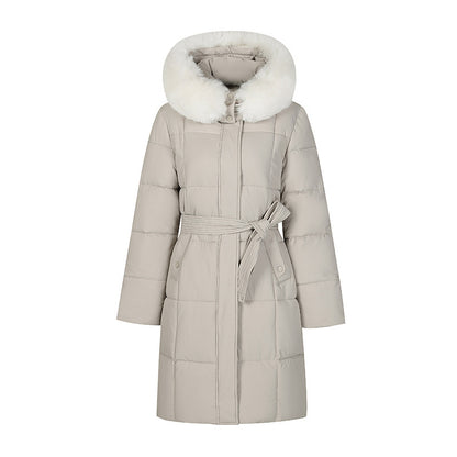 Big Fur Collar Women's Mid-length Winter Loose Korean Style Padded Down Jacket