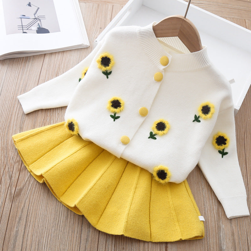 The Mink Wool: Two-Piece Baby Girl Mink Wool Sweater Dress