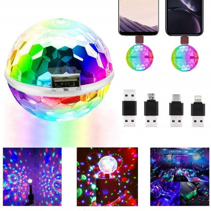 RGB Mobile Usb Android Apple Rotating Elf Stage Light
