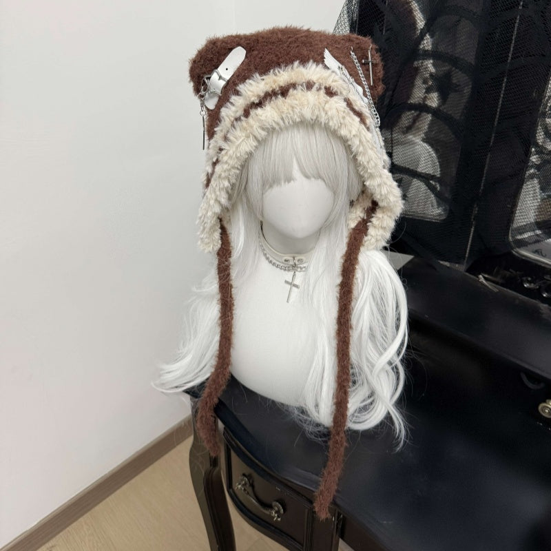 Bear Hat Cute Cross XINGX Wool Niche Dark