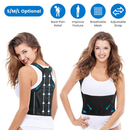 TriSize Corrector: 3-Size Adjustable Invisible Back Brace Posture Trainer for Men & Women