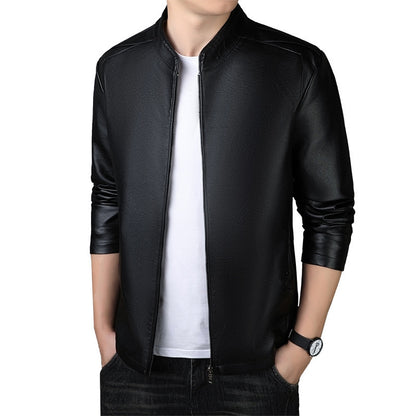 PU Leather Coat Mens Leather Jacket Versatile Premium Finish