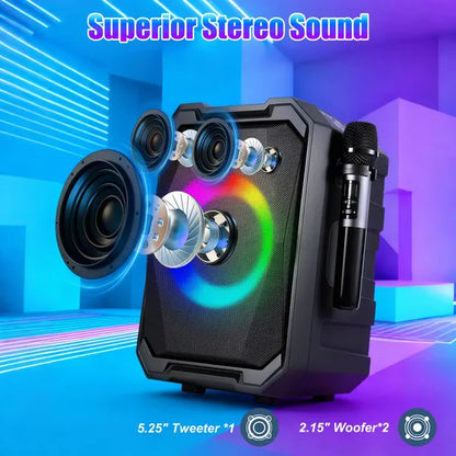 The Master Stage: Wireless Party Speaker with Dual Mics