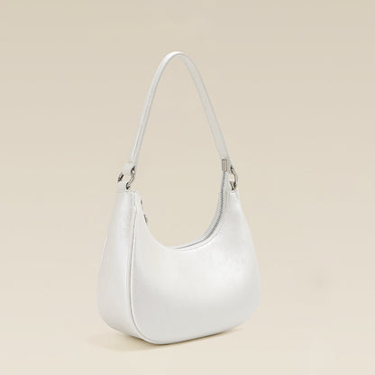 Chinese Style White One Shoulder Crossbody Moon Bag