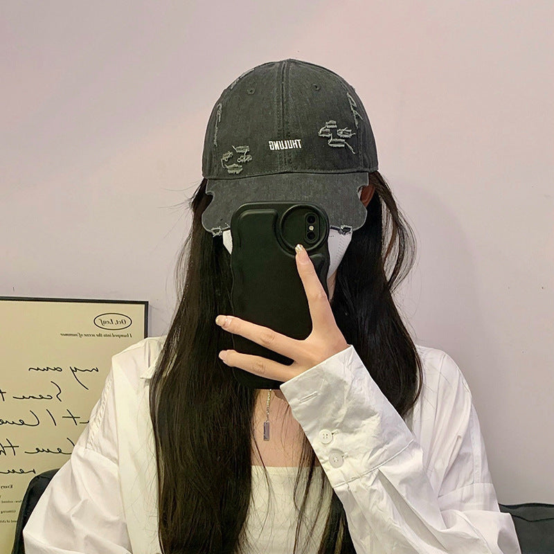 Retro Washed Ripped Baseball Cap Fashion Cowboy Japanese Street