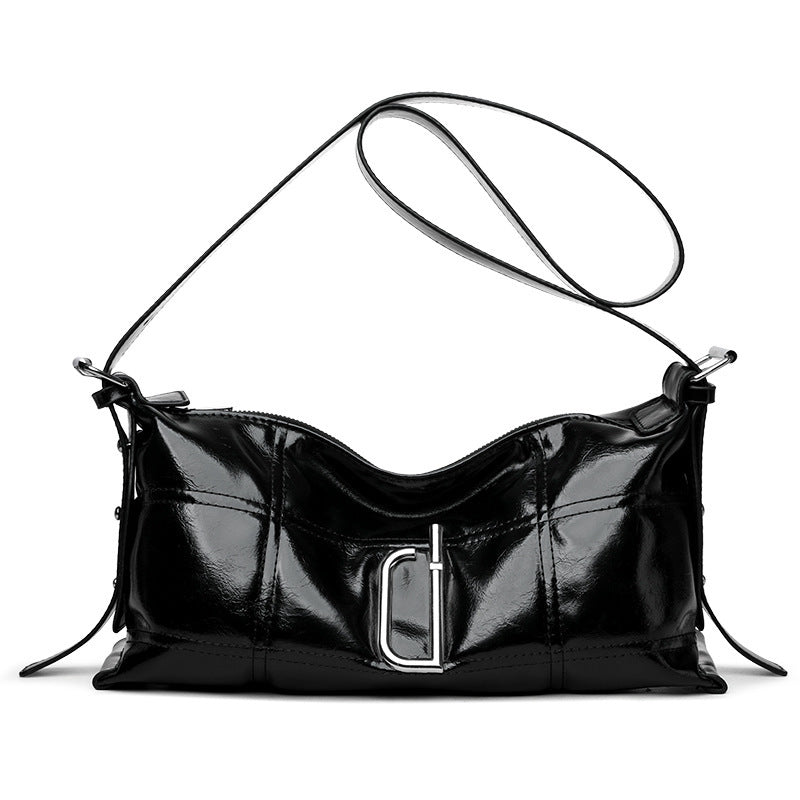 New Pillow Bag Oil Wax Leather Crack Soft Tote Crossbody