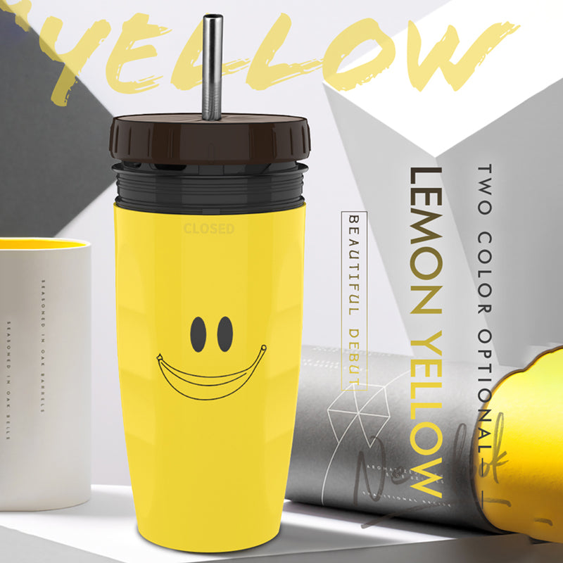Double-Wall Insulated Travel Tumbler with Straw | Portable Spill-Resistant Sippy Cup for Adults & Kids