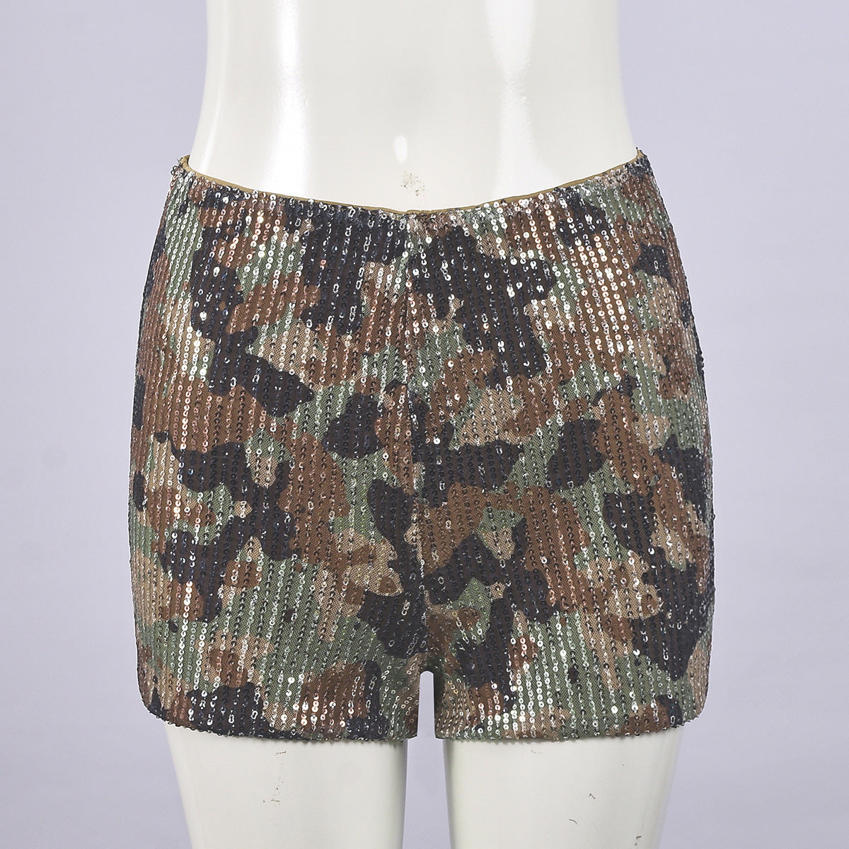 Leopard Print Elastic Waist Casual Shorts