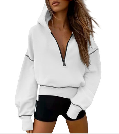 Women's Half Zipper Short Sweater