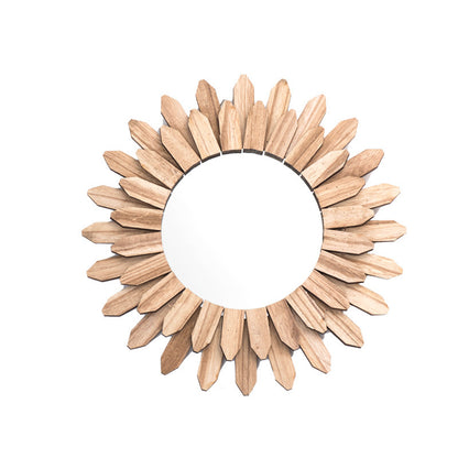 European-style Solid Wood Handmade Finish Hanging Mirror Homestay Hotel Entrance Decoration Hanging