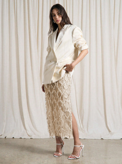 Sexy Sequined Tassel Sequins Skirt