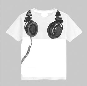 The Patterned Earplug: Patterned Short-Sleeve T-Shirt with Earplugs
