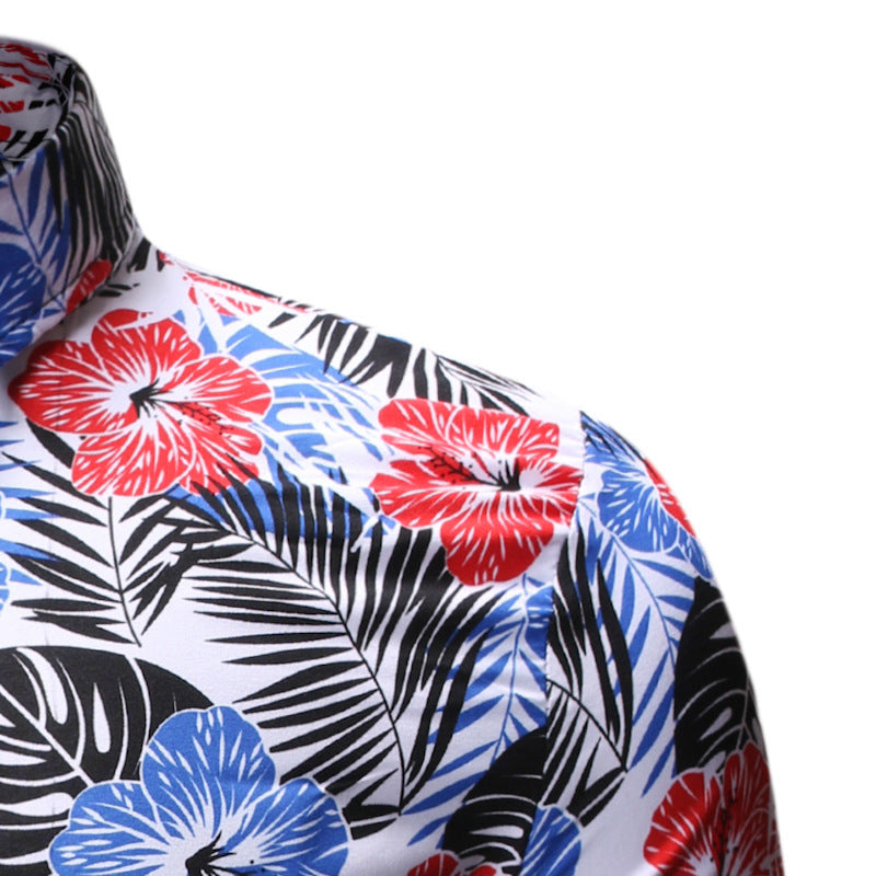 Lush Summer Beach Short Sleeve Floral Fashion Shirt