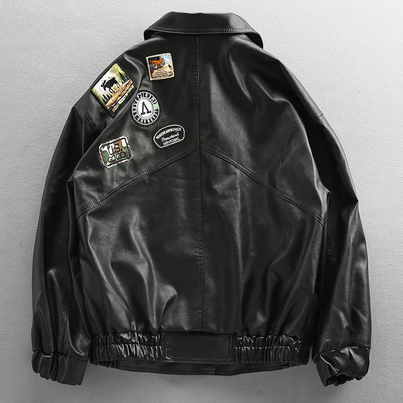 European American Street Trend Handsome Loose Leather Clothes Urban Maverick