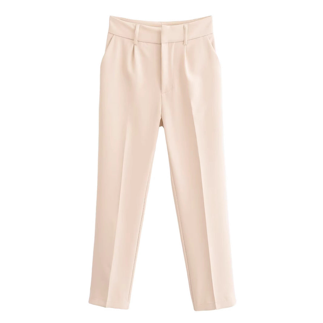 High Waist Slimming Skinny Pants Versatile Casual Suit Pants