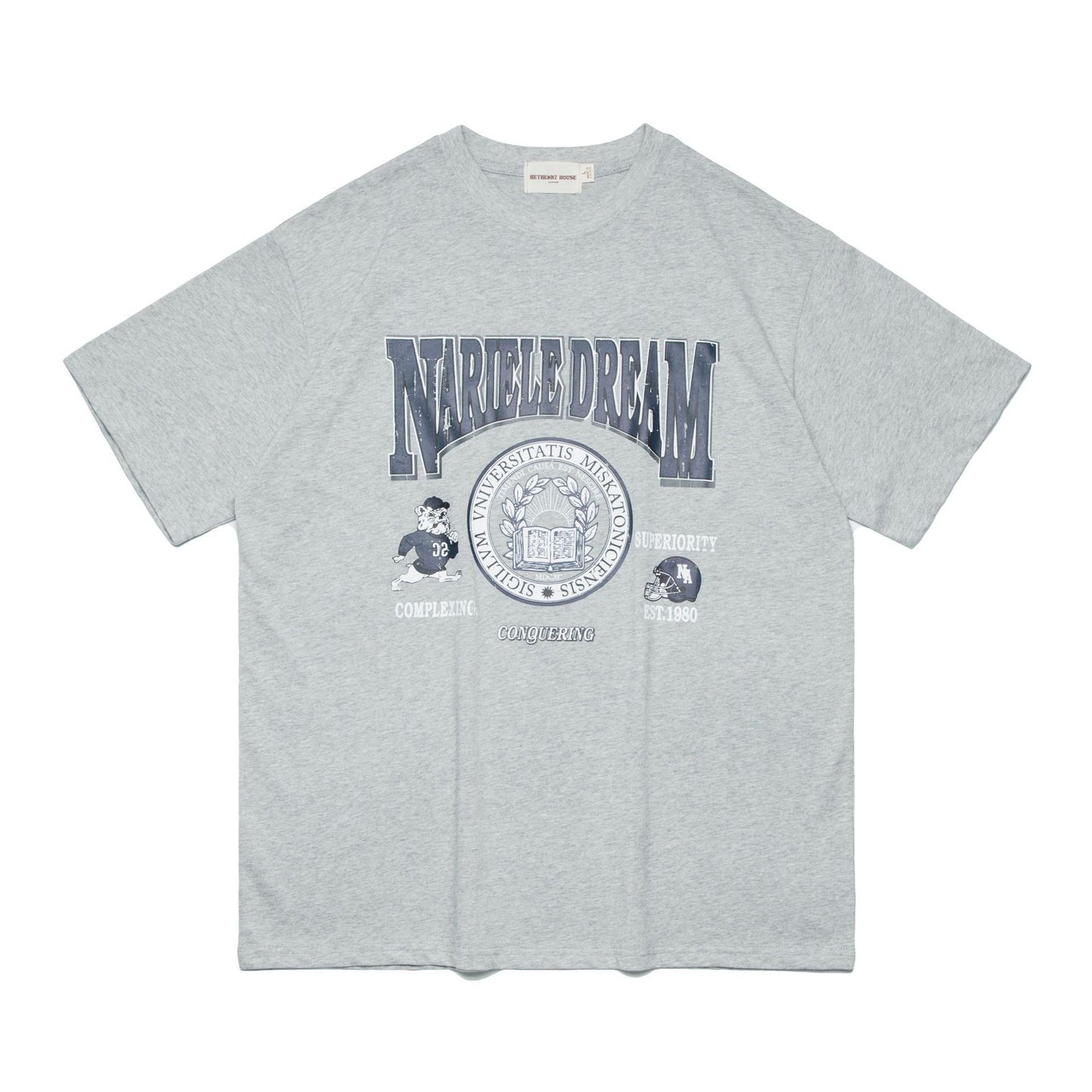 Cartoon Letter Print Short-sleeved T-shirt For Men