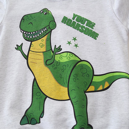 Prehistoric Motif Cotton Graphic Sweatshirt