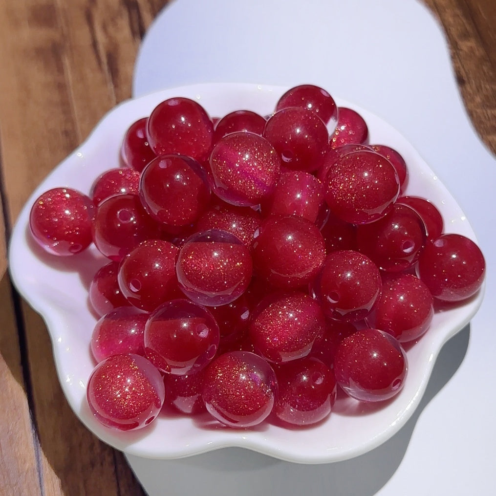 16mm Dream Starry Sky Thin And Glittering Cat's Eye Resin Scattered Beads