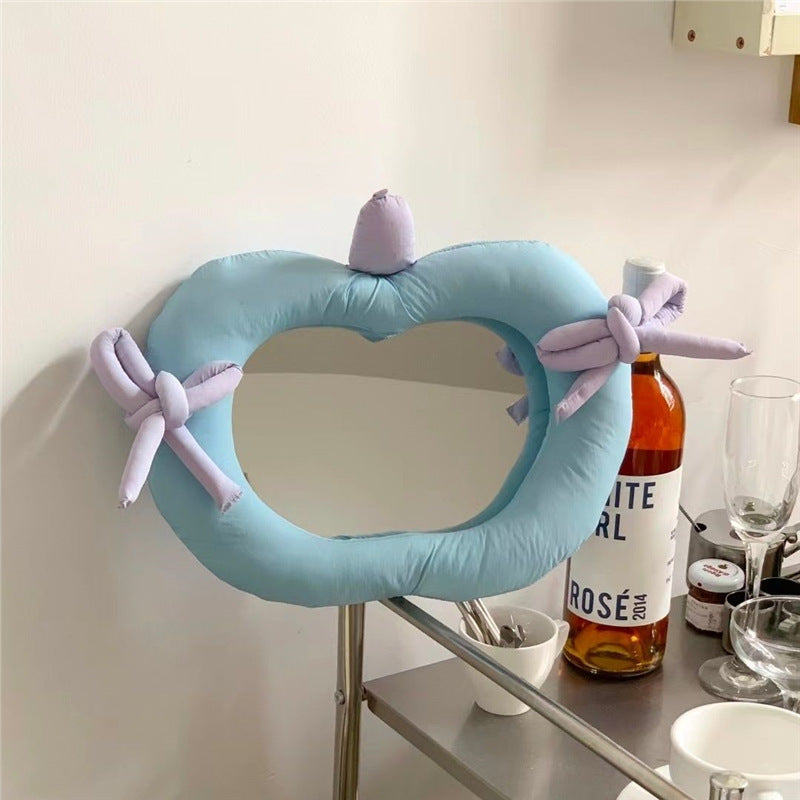 INS Korean-style Pillow Cotton-filled Fabric Home Decoration Mirror Wall Decoration Cosmetic Mirror