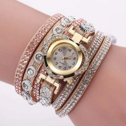 Personality Heart Shape With Diamond Dial Multi-color Bracelet
