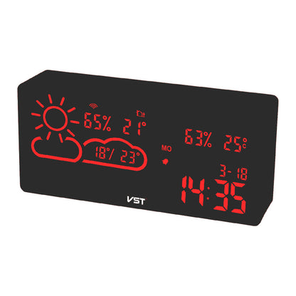 Smart Wireless Network Automatic Time Calibration Alarm Clock Weather WIFI Temperature Hygrometer