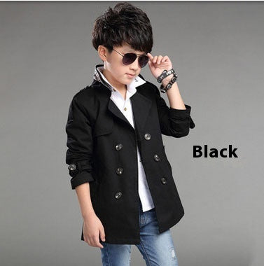 The Urban Trench: Boys’ Mid-Length Trend Casual Trench Coat