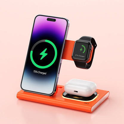 NightDock 3-in-1: 15W Magnetic Charging Stand with Ambient Night Light